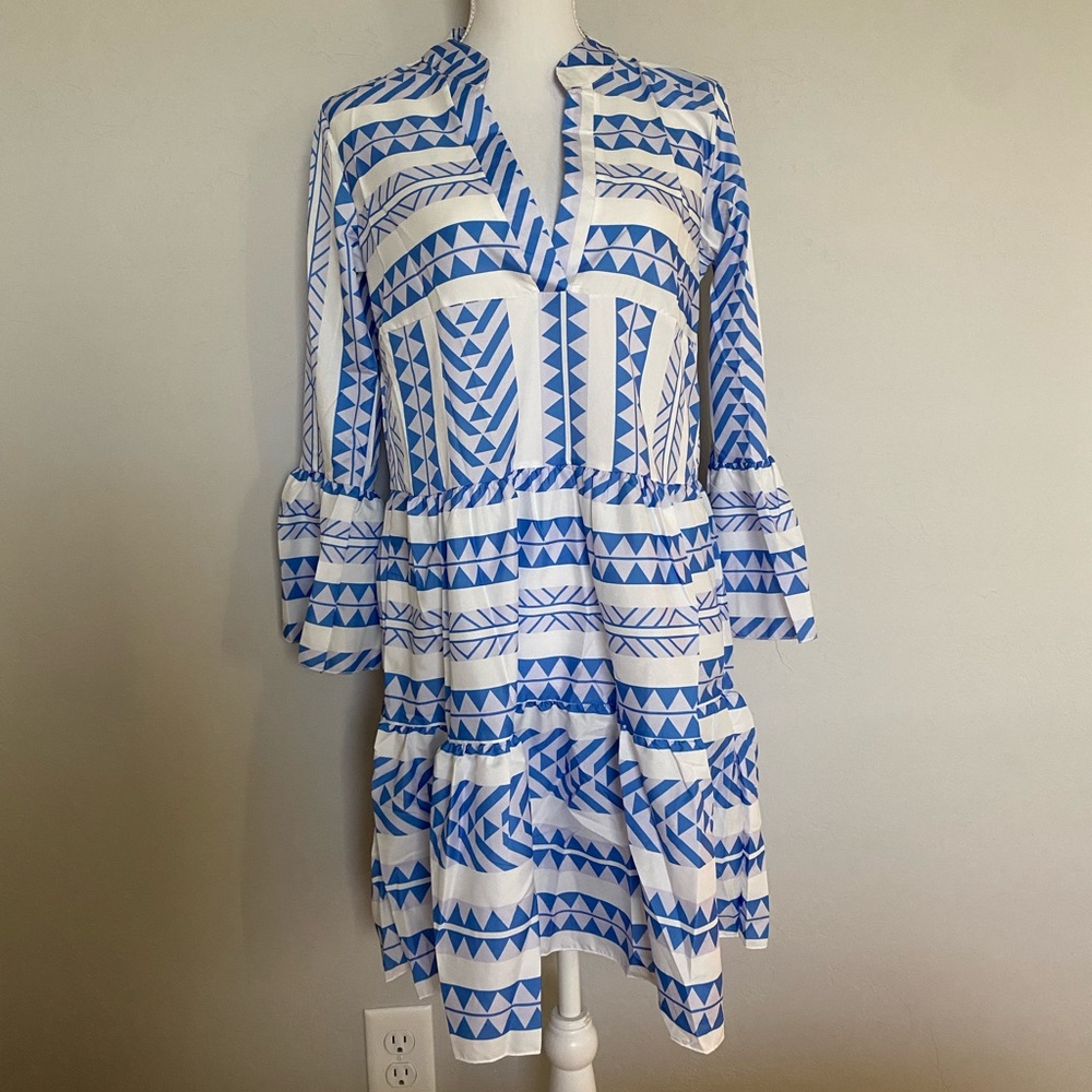 Geometric printed beach cover up